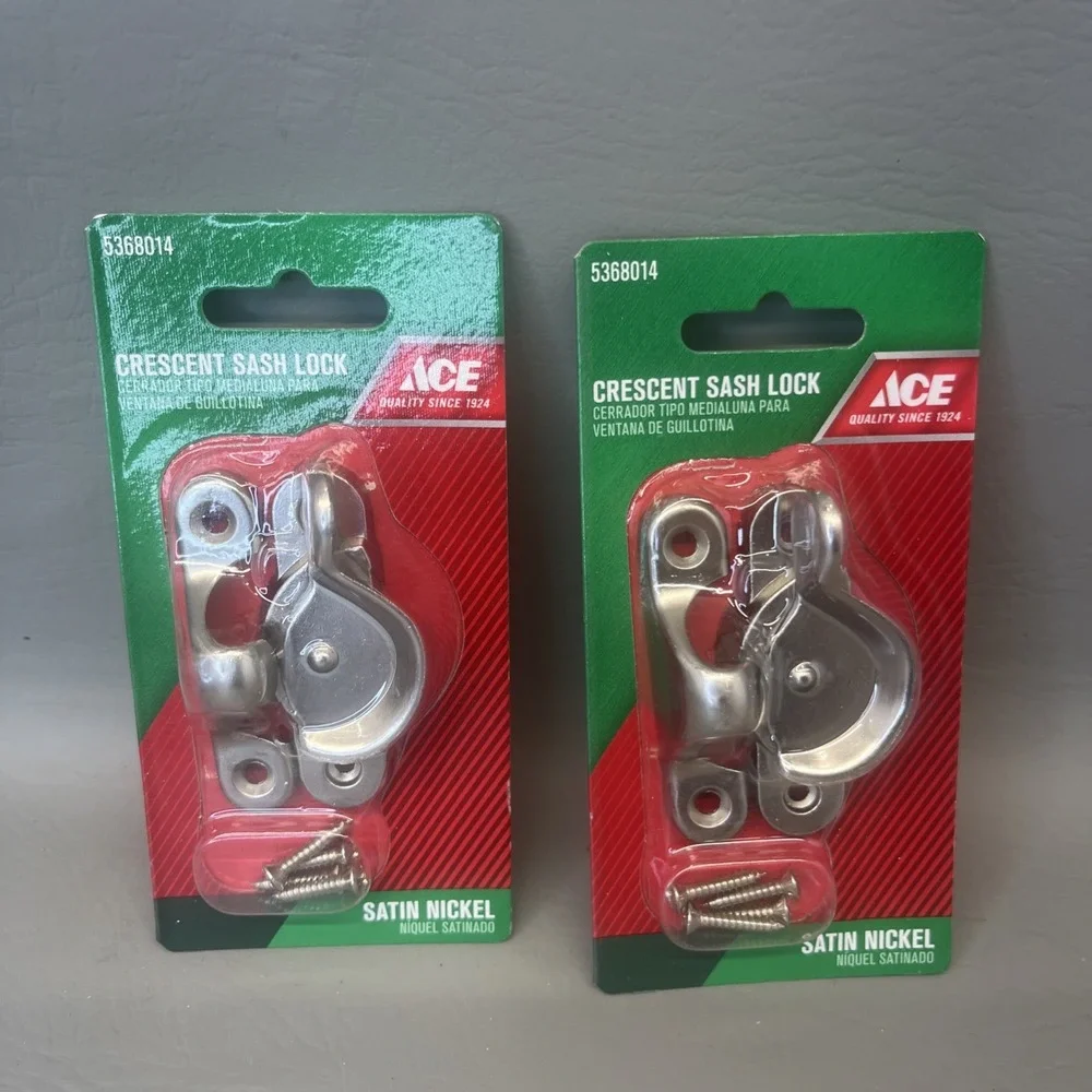 Ace Crescent Sash Lock Satin Nickel Finish 5368014 Lot of 2 - NEW